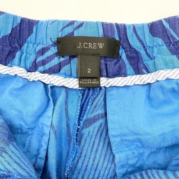 J. Crew Blue Print Linen Chino Shorts - Women’s US 2 - Picture 6 of 12